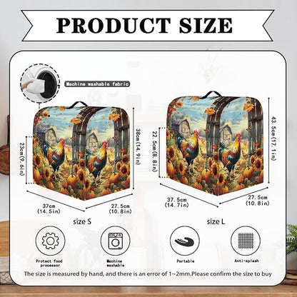 Stand Mixer Cover Rooster Sunflower Stand Mixer Dust Cover Kitchen Counter Food - Image 6