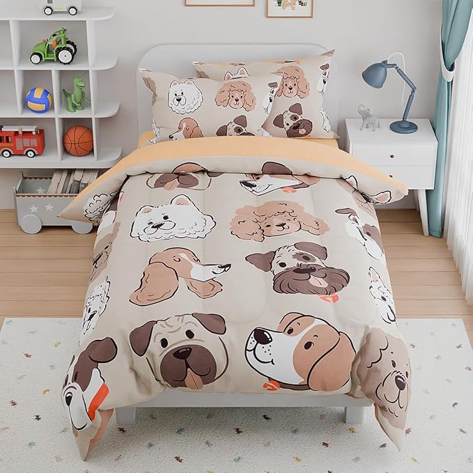 Dog Kids Bedding Set for Girls Boys, Ultra Soft Microfiber Comforter Set Full by SANDJEST