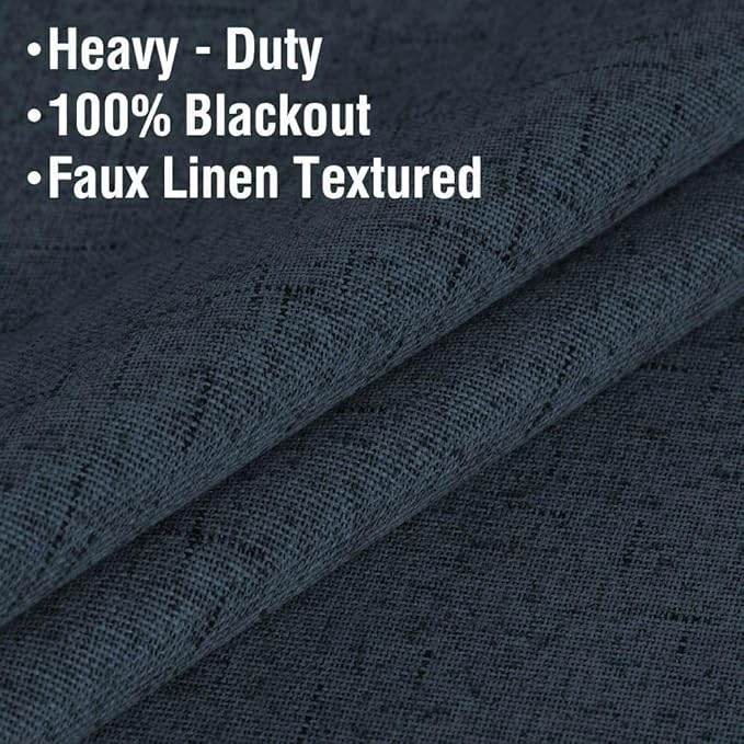 H.VERSAILTEX Linen Blackout Curtains 54 Inches Long 100% Absolutely Blackout - Image 4