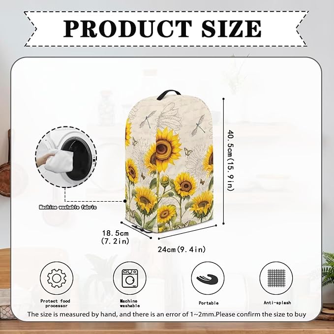 Blender Cover Stand Mixer Covers Dragonfly Sunflower Anti Fingerprint Dust - Image 5