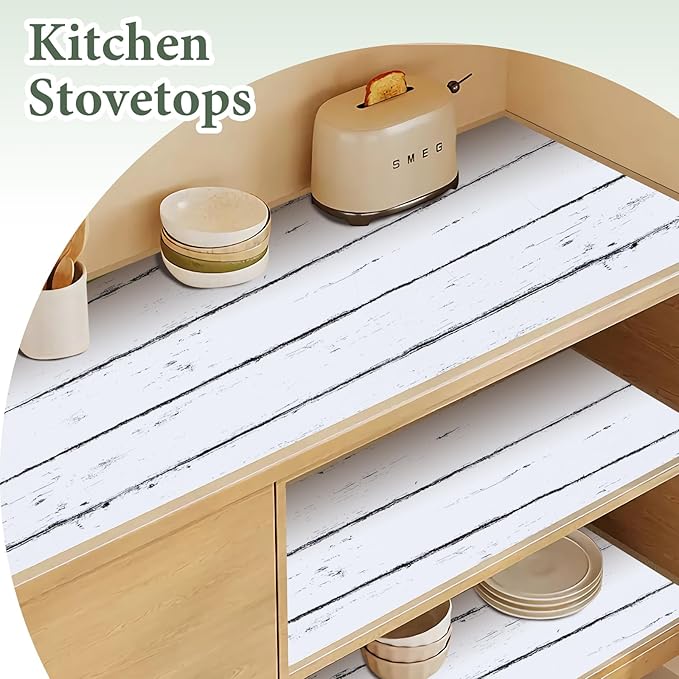 Shelf Liner for Kitchen Cabinets Non Adhesive Drawer Liner 17in x 20FT White - Image 3