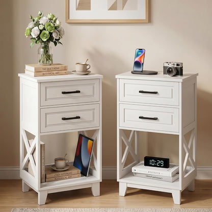 royalcraft 30" tall nightstand, modern painted bedside table shown in use
