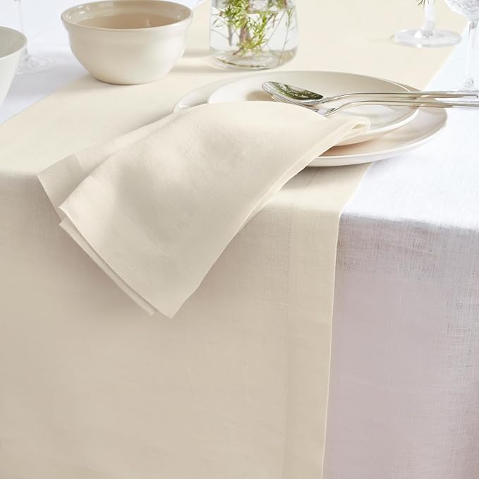 Solino Home Linen Ivory Table Runner 120 Inches Long - Image 9