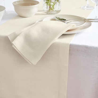 Solino Home Linen Ivory Table Runner 120 Inches Long - Image 9