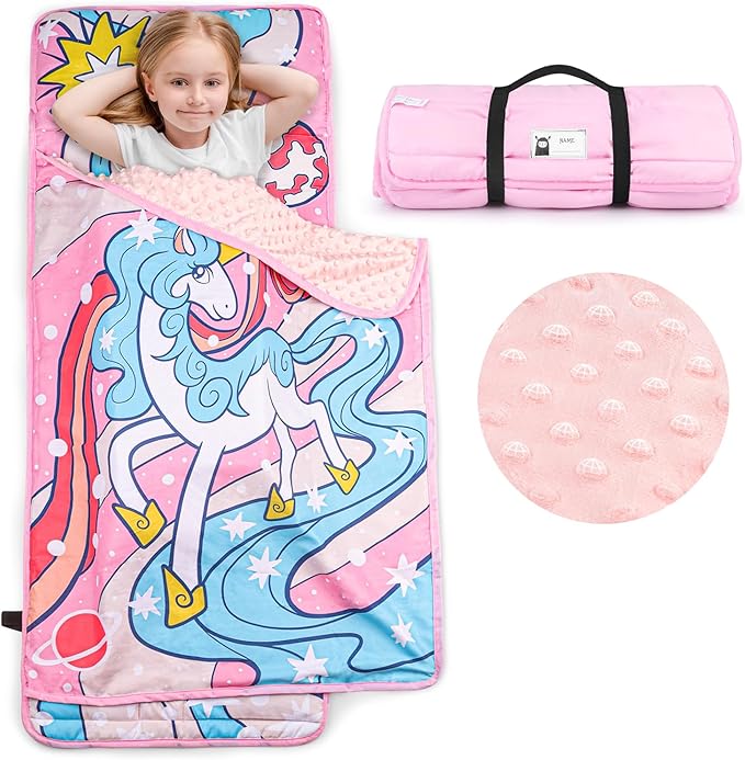 TANOSHII® Toddler Nap Mat with Pillow and Blanket, Portable Kids Sleeping Mats by TANOSHII