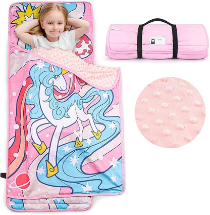 TANOSHII® Toddler Nap Mat with Pillow and Blanket, Portable Kids Sleeping Mats by TANOSHII