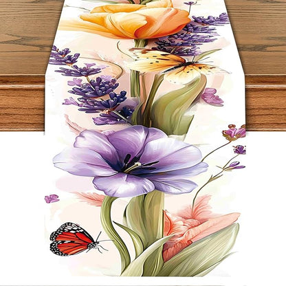 Floral Table Runner – 13x72 Inch Spring Summer Table Decor by THISFIND
