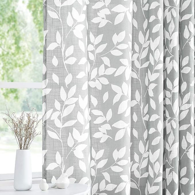Treatmentex White and Grey Curtains by Treatmentex