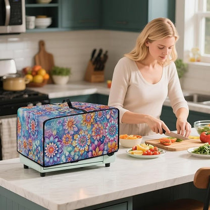 Boho Mandala Floral Print Microwave Oven Dust Cover - Image 4