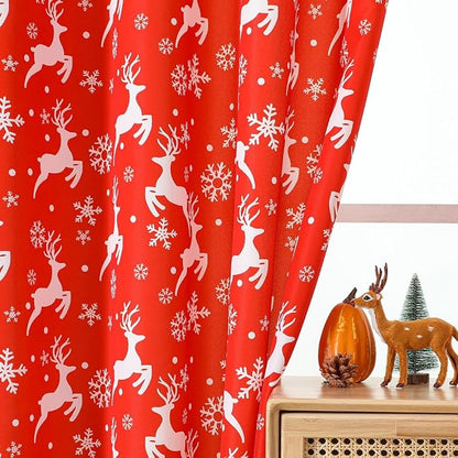 Snowflake & Deer Valance for Windows 1 Panel Set Rod Pocket Kitchen Valances - Image 6