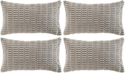 Fancy Homi 4 Packs Grey Decorative Throw Pillow Covers 14x24 Inch by Fancy+Homi