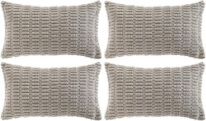 Fancy Homi 4 Packs Grey Decorative Throw Pillow Covers 12x20 Inch by Fancy+Homi