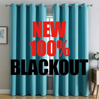 G2000 100% Blackout Curtains for Bedroom Living Room 84 Inches Long Turquoise by G2000