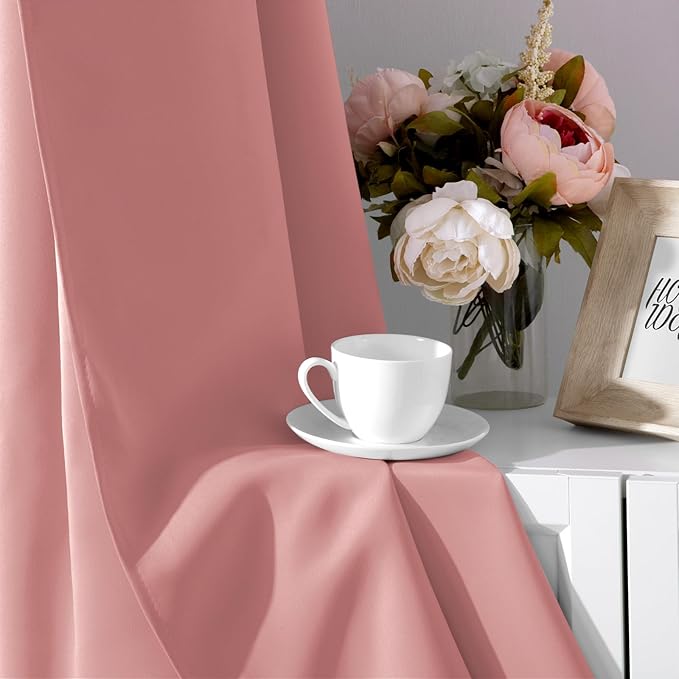 HOMEIDEAS Coral Blackout Curtains - Image 8