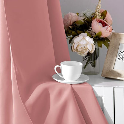 HOMEIDEAS Coral Blackout Curtains - Image 8