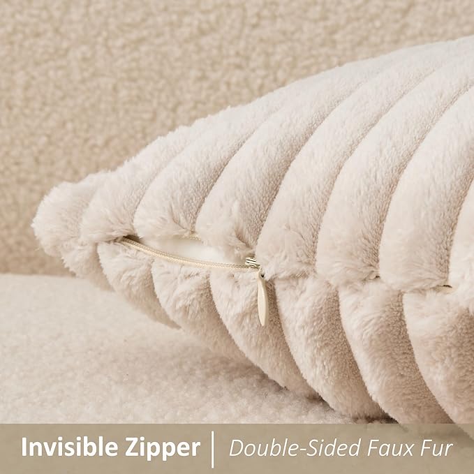 Kevin Textile Soft Plush 12x20 Inch Lumbar Pillow Cover 1 Pack, Luxury Fluffy - Image 4