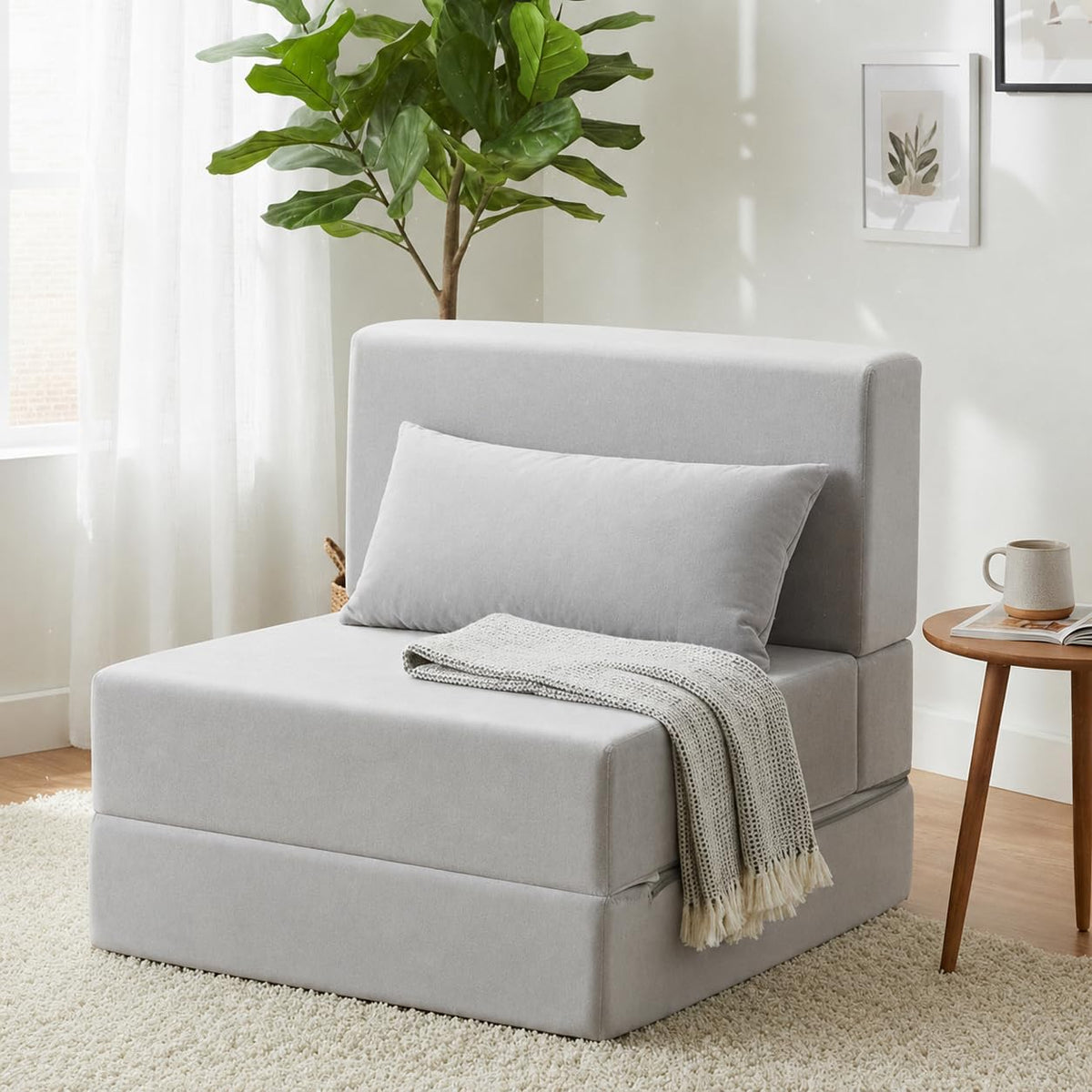 folding sofa bed, convertible sleeper chair, no assembly, main product view