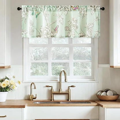Leeva Rustic Kitchen Curtains Valances, 60 x 18 Inch Rod Pocket Valance Short by Leeva