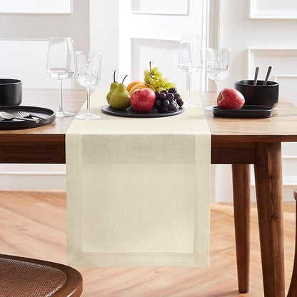 Solino Home Linen Ivory Table Runner 60 Inches by SolinoHome