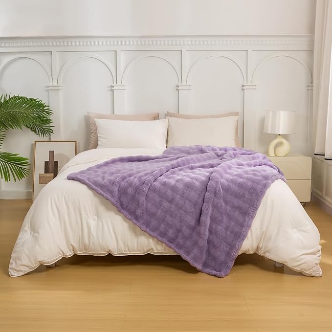 YUSOKI Luxury 3D Bubble Throw Blanket 2lb, All Ages, Home Decoration - Image 4