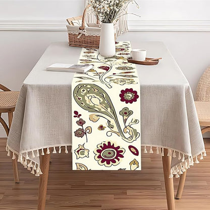 Vintage Floral Table Runner – Boho Persian-Inspired Pattern, 13 x 72 Inches – - Image 6