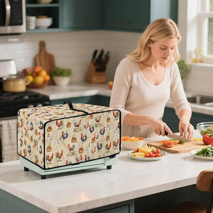 Rooster Chicken Chick Print Waterproof Toaster Oven Cover Heavy Duty Microwave - Image 4