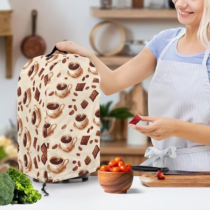 Blender Dust Cover, Coffee Drink Pattern Stand Mixer Appliance Covers, Anti - Image 2