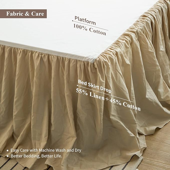 BISELINA French Linen Bed Skirt - Image 3