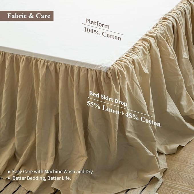 BISELINA French Linen Bed Skirt - Image 3