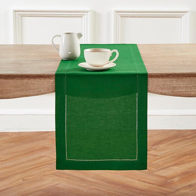 Solino Home Linen Garden Green Table Runner 90 Inches Long by SolinoHome