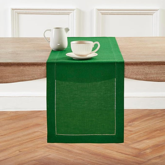Solino Home Linen Garden Green Table Runner 144 Inches Long by SolinoHome