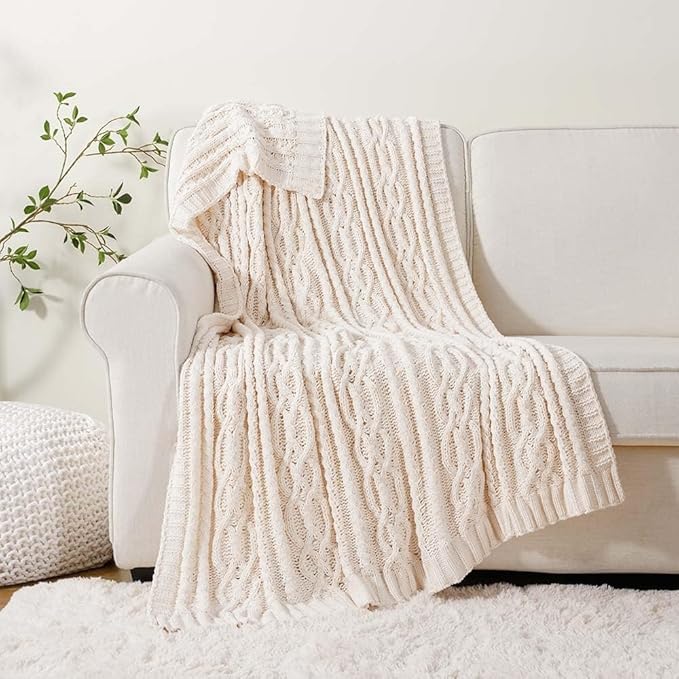 Battilo Cream White Ivory Throw Blanket - Image 4