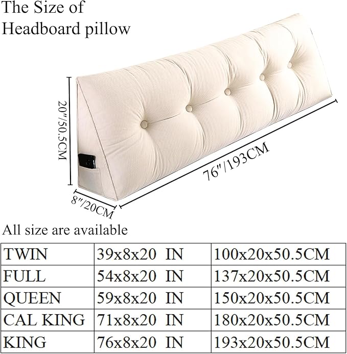 SAMTY Husband headboard Pillow Large Back Rest Support Reading Pillows - Image 2