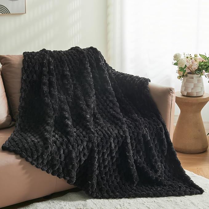 NEWCOSPLAY Super Soft Twin Blanket Black Premium Silky Flannel Fleece 3D Clouds - Image 9