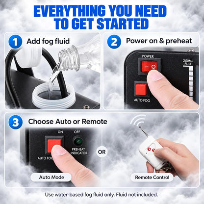 LURT Fog Machine Smoke Machine Indoor Outdoor Halloween Smoke Maker Stage
