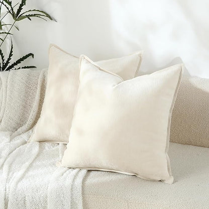 Stellhome Pack of 2, Soft Chenille Soild Throw Pillow Covers Accent Cushion - Image 6