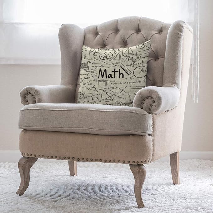 Moslion Education Pillow Cover Physics Mathematical Formula Doodle School Angle - Image 4