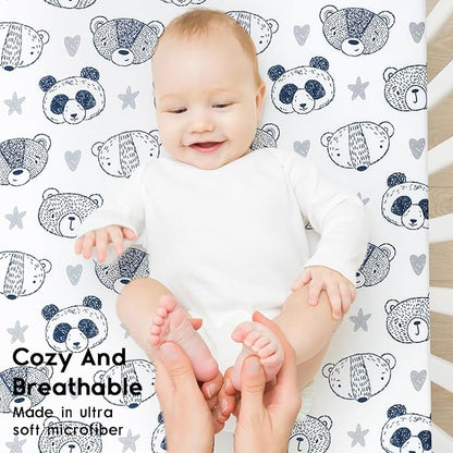 Yoofoss Pack and Play Sheets Fitted, Mini Crib Sheets 2-Pack - Image 4