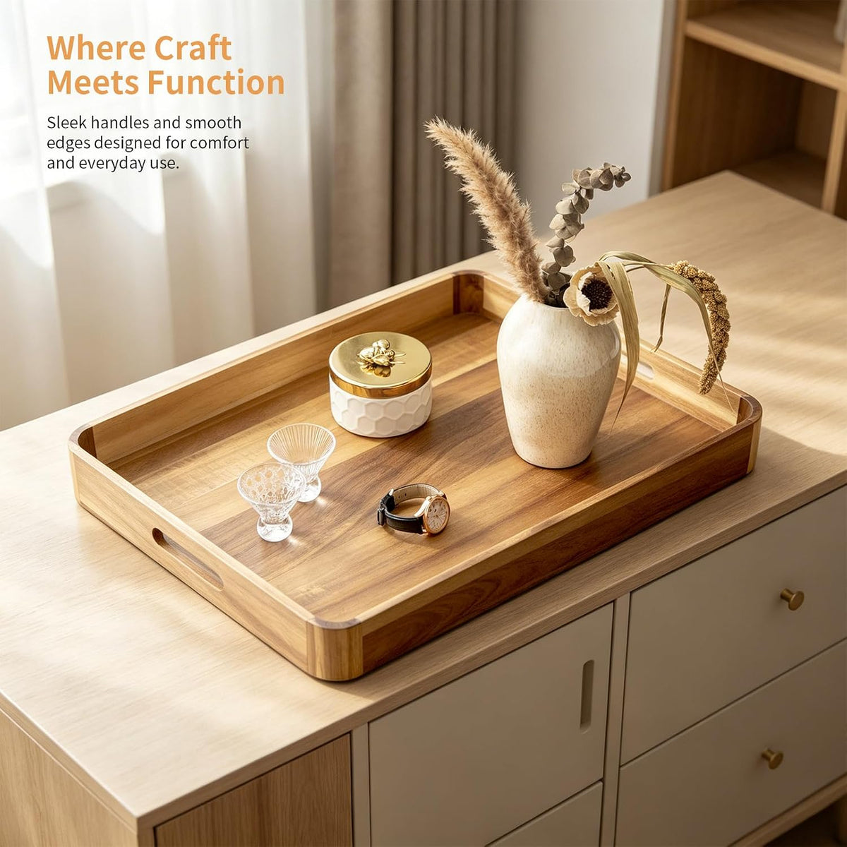 large wooden ottoman tray great rectangle trays for, view 9
