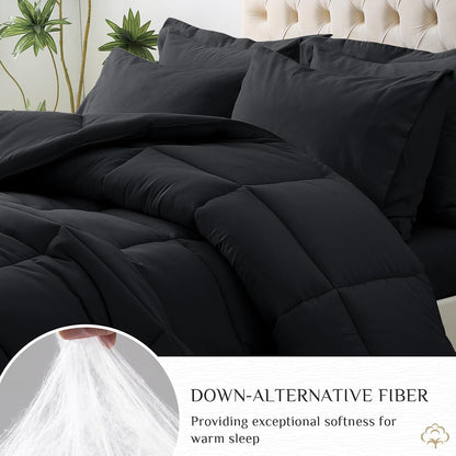 jollyvogue full comforter set, ultra-soft bed in a, side view