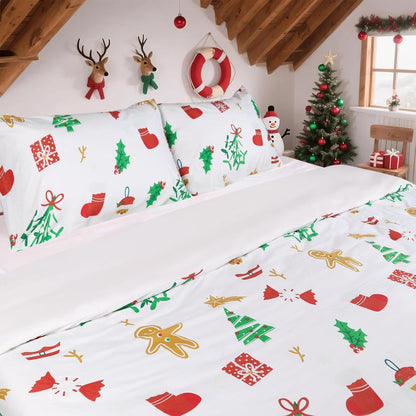 hitime 100% polyester printed christmas duvet cover set shown in use