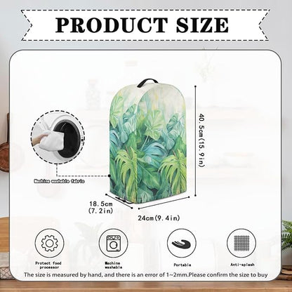 Green Palm Leaf Print Blender Dust Cover - Image 6