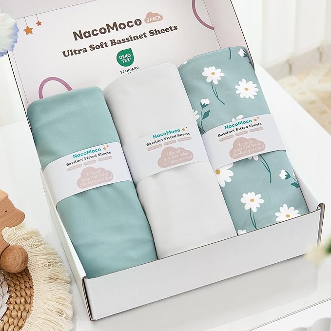 3 Pack Soft Bassinet Sheets by NacoMoco