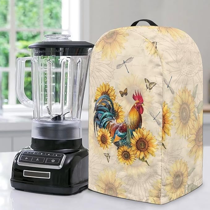 Sunflower Rooster Blender Cover Kitchen Blender Dust Covers by Annejudy