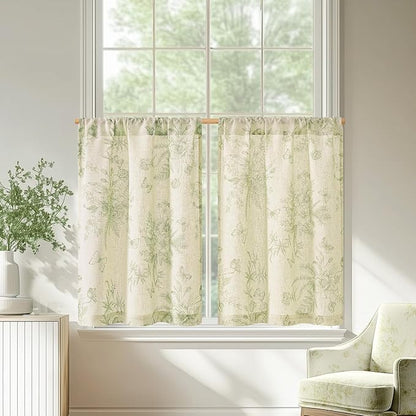 jinchan Half Window Curtains Small Drapes - Image 2