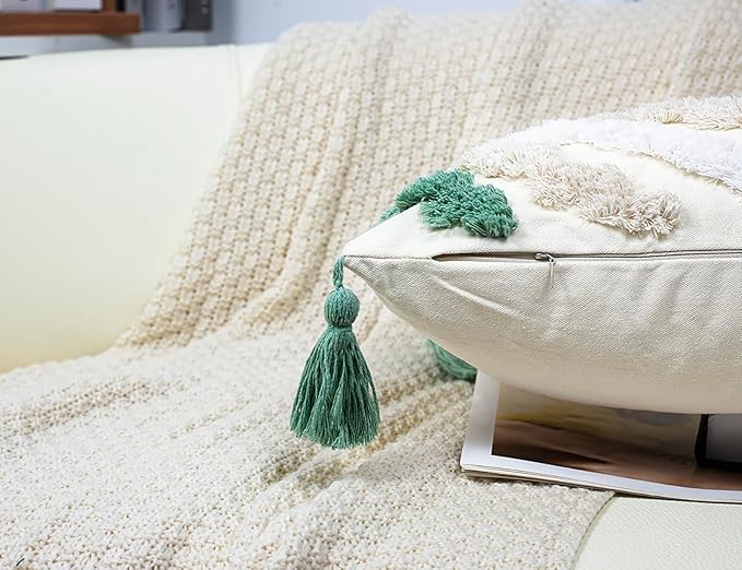 Decorative Farmhouse Throw Pillow Covers 18 x 18, Modern Neutral Couch Pillow - Image 5