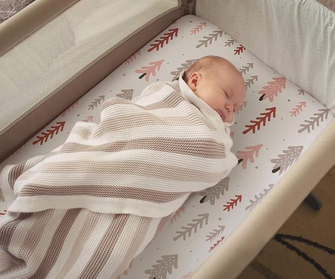 BROLEX 2 Pack Mini Crib Sheets, Stretchy Portable Fitted Playard Sheet Set - Image 5