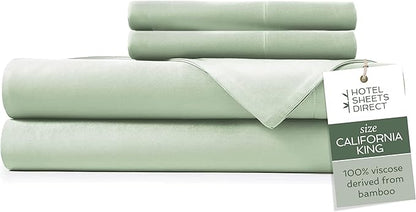 Hotel Sheets Direct 4 Piece Bed Sheet Set California King Size, 100% Viscose by HOTELSHEETSDIRECT