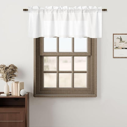 Hiasan White Light Filtering Curtain Valances by Hiasan