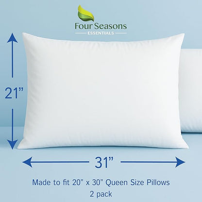 Queen Size Waterproof Pillow Protectors – Zippered Hypoallergenic Pillowcase - Image 2